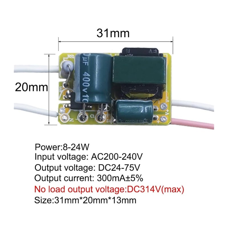 300mA ثابت التيار LED سائق 36 50W DC 24 160V إمداد الطاقة حماية من التحميل الزائد - Image 2